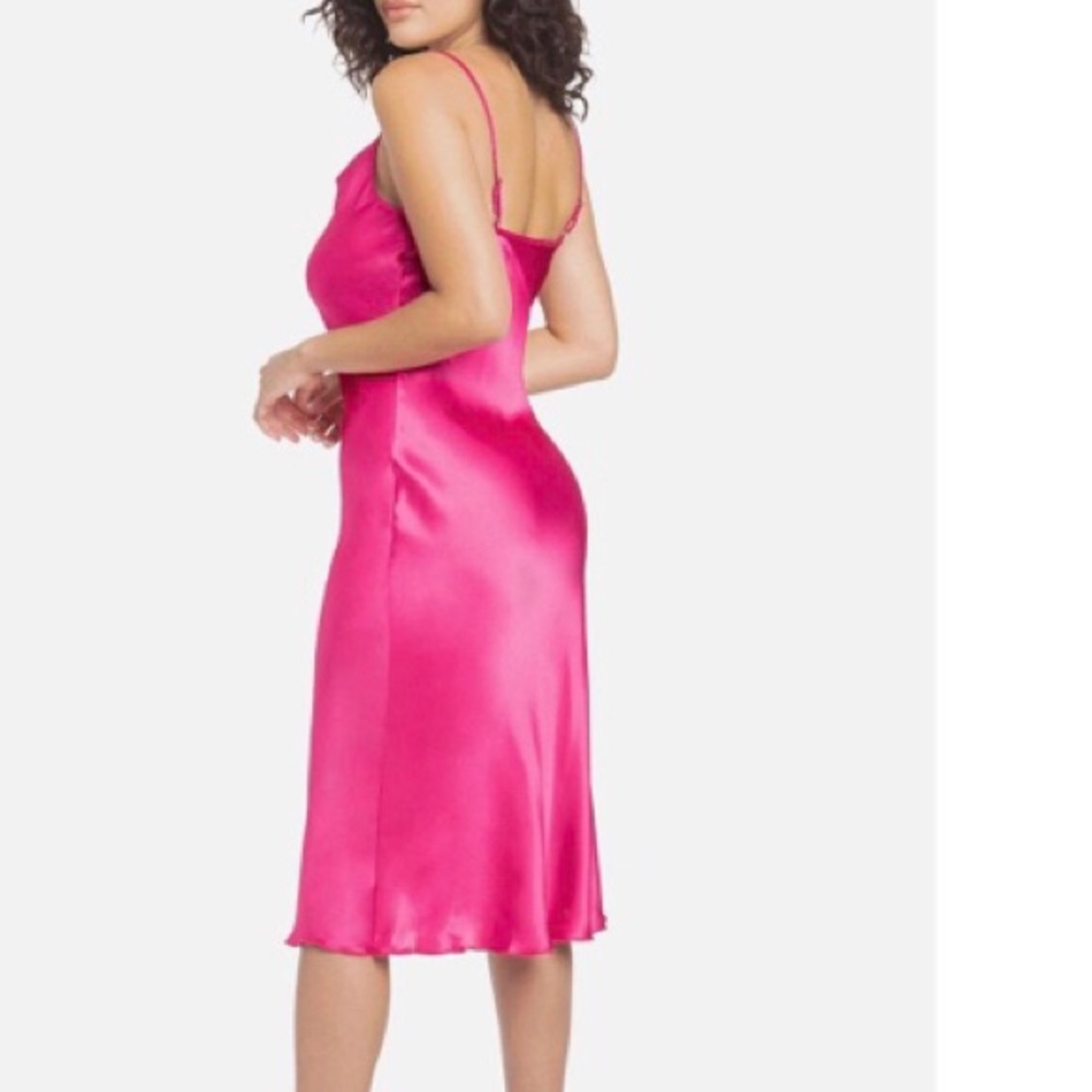 Bebe Dress Sleeveless Satin Midi - Picture 4 of 6